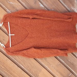 Free People Alpaca blend  Lofty V-Neck Oversized Rust Sweater